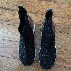 Michael Kors sock/slip on sneakers black/metallic